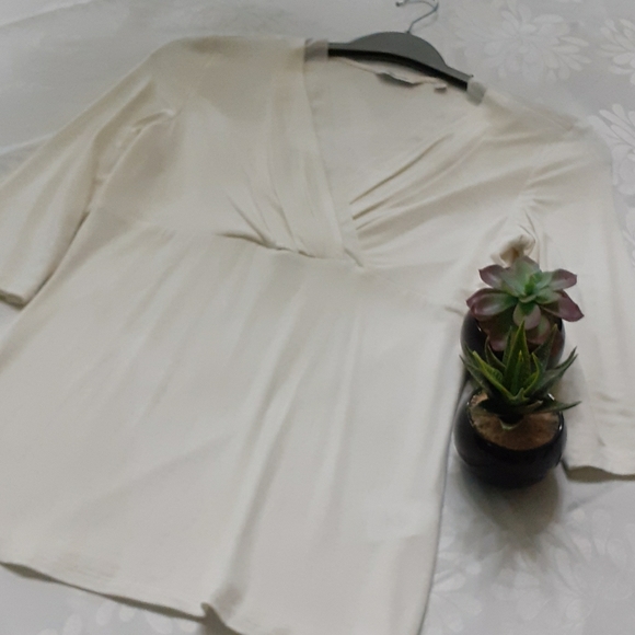 Reitmans Blouse with Lace Trim, V-Neck - Picture 2 of 8